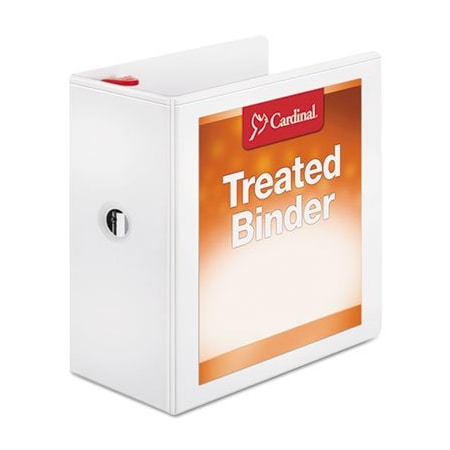 Cardinal Brands Cardinal, TREATED CLEARVUE LOCKING SLANT-D RING BINDER, 3 RINGS, 5in CAPACITY, 11 X 8.5, WHITE 32150